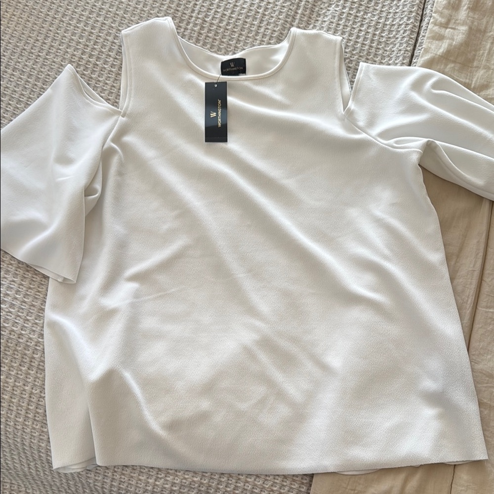 Elegant White Cold Shoulder Top